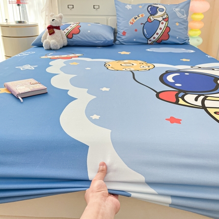 91家纺网 家纺一手货源 找家纺 （总）金爱家2025新款全棉大版印花单品系列-纯棉太空人