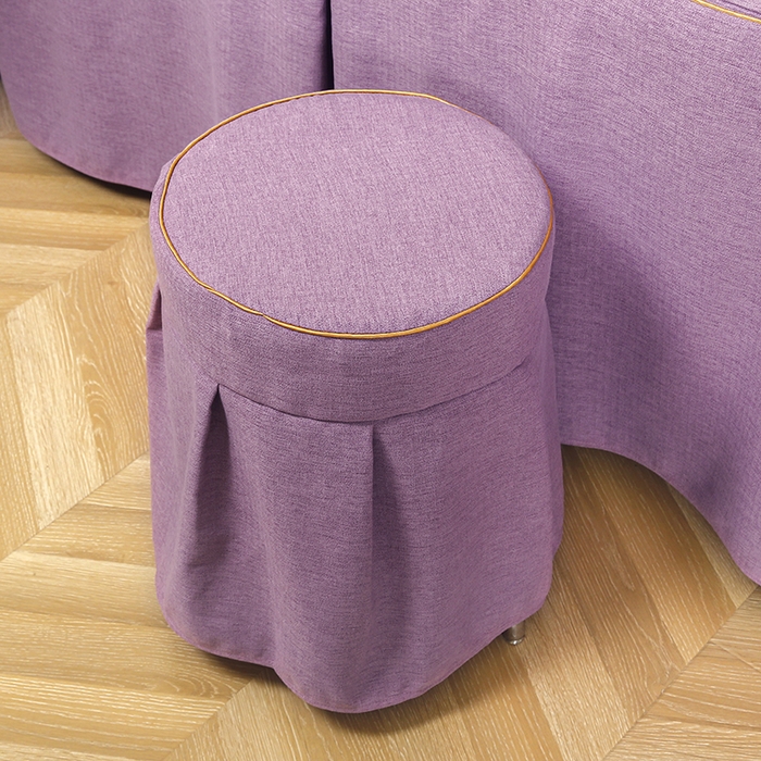 91家纺网 家纺一手货源 找家纺 芙怡 2025春夏新款8023款棉麻绒美 容床罩-花颜系列 花颜-紫