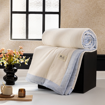 吾诺 2025 纯色全棉泡泡双层纱夏被大豆夏被子被芯夏被四件套夏凉被空调被 仙仙米