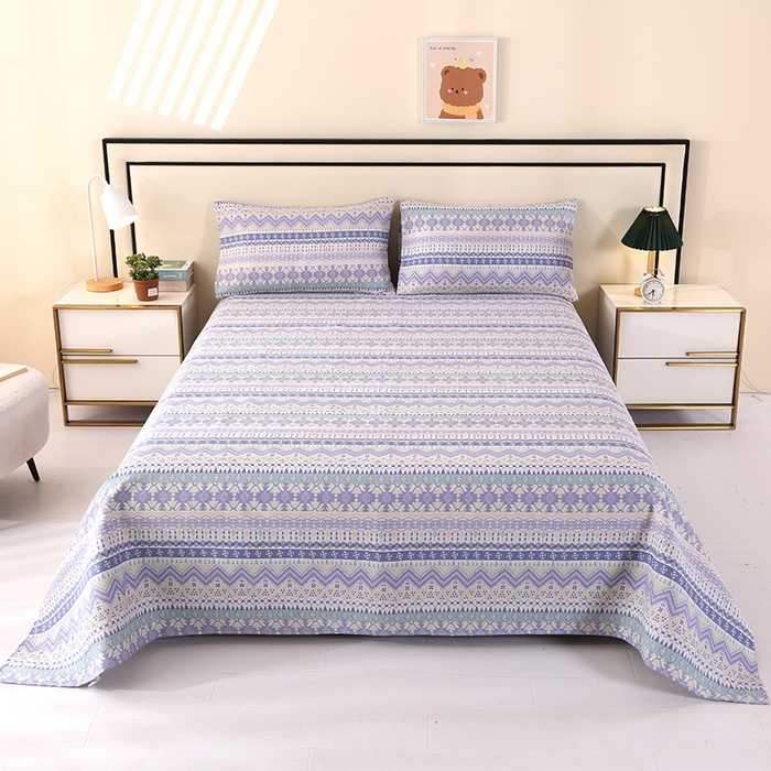 91家纺网 家纺一手货源 找家纺 望淮家纺 2025新款老粗布凉席床单三件套 米波风情