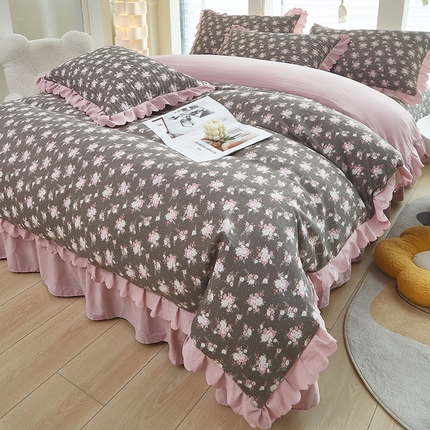 美之润家纺2025新款针织夏被床盖印花四件套 梦幻花园
