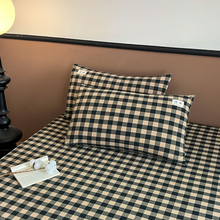 21度C 2025复古风全棉A类枕套 夏沫绿