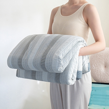 91家纺网 家纺一手货源 找家纺 （总） 吾诺 2025 棋盘格立体提花大豆夏被子被芯夏凉被空调被