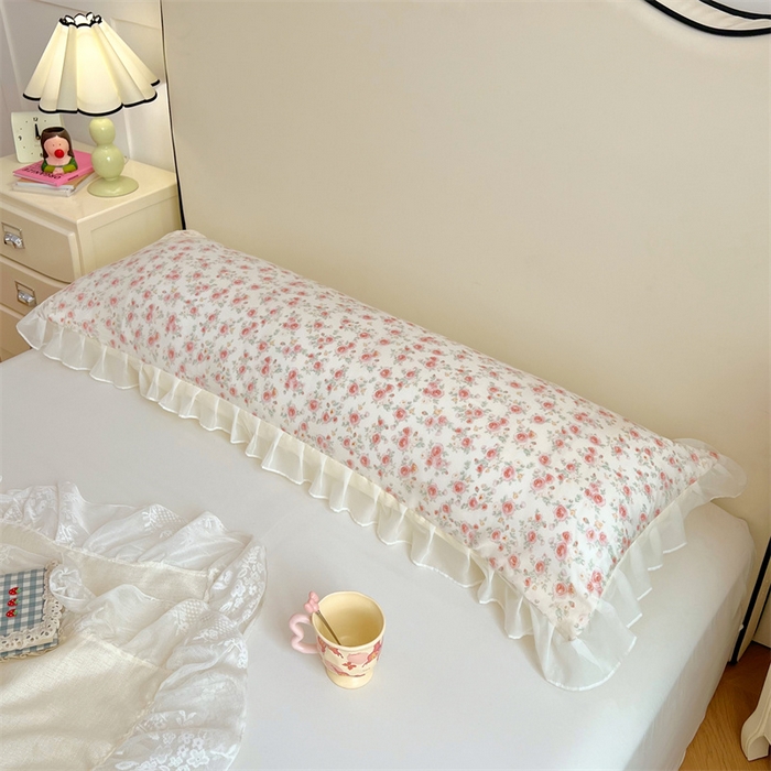 91家纺网 家纺一手货源 找家纺 （总）梦舒羽2025新款针织棉双层纱花边枕头套情侣双人枕套枕芯套枕头内胆套