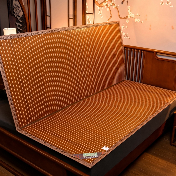 91家纺网 家纺一手货源 找家纺 苏迪凉席竹席2025新款竹席凉席冰丝席碳化双面印花藤草席 碳化岁月