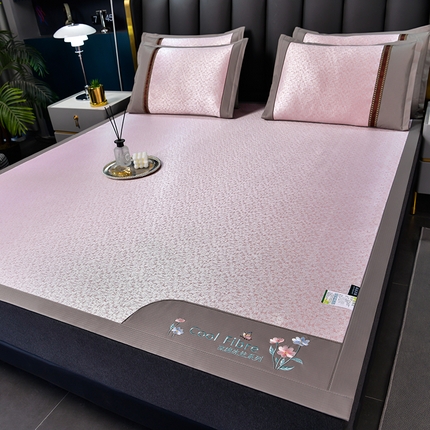 91家纺网 家纺一手货源 找家纺 （总）小牛席业 2025新款超精密冰丝席-肌理纹系列凉席藤席冰藤席竹席空调席草席冰丝席豆豆席乳胶席三件套