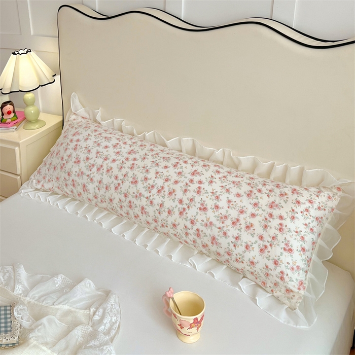 91家纺网 家纺一手货源 找家纺 （总）梦舒羽2025新款针织棉双层纱花边枕头套情侣双人枕套枕芯套枕头内胆套