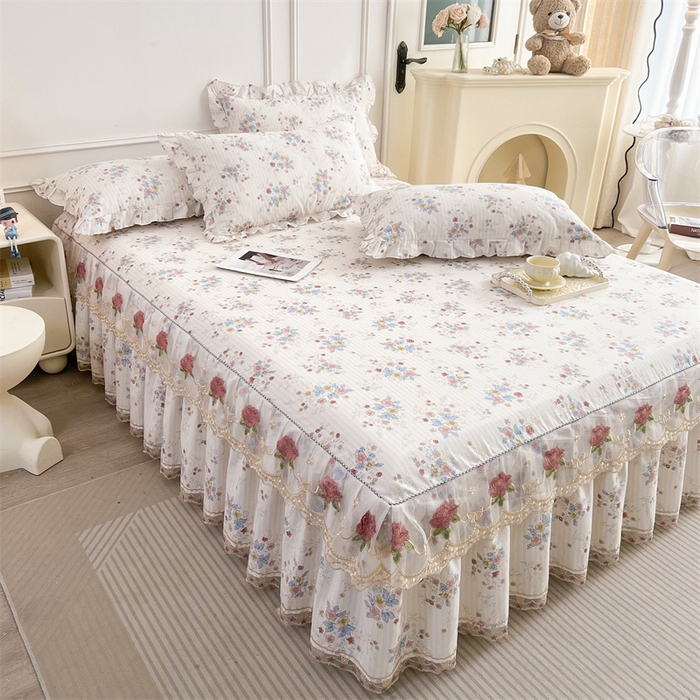 91家纺网 家纺一手货源 找家纺 （总） 十个点 2025新款全棉纯棉蕾丝花边床裙