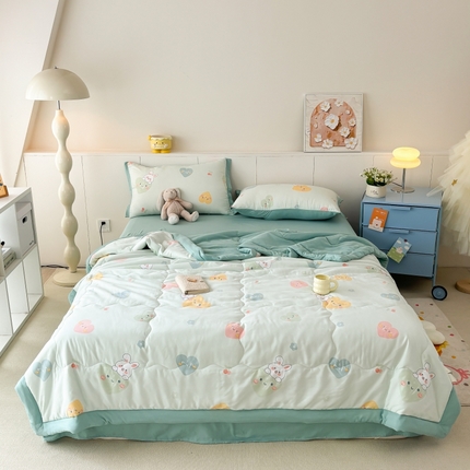 梦舒羽2025新款小清新系列水洗棉夏被 兔子小姐