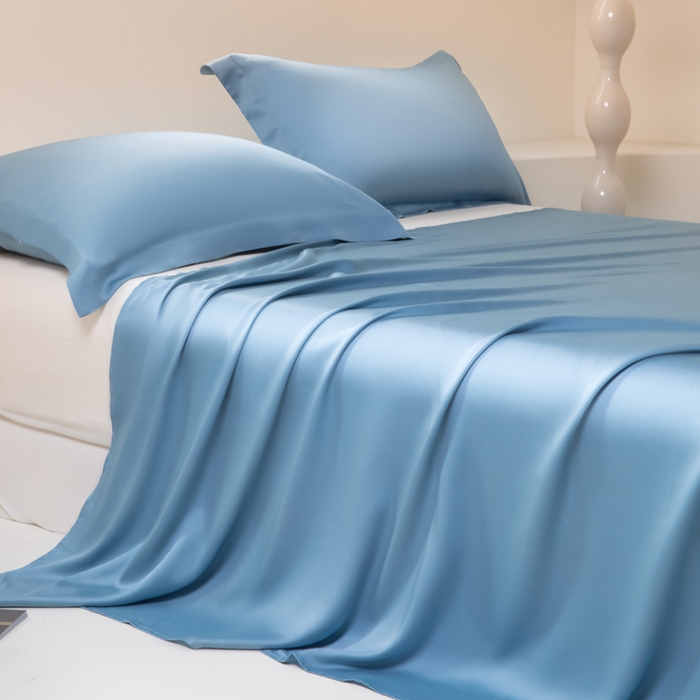 91家纺网 家纺一手货源 找家纺 涵宸 2025新款天丝-天丝棉-纯色单床单-场景2 星耀兰