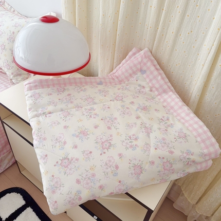 于果 2025新款全棉纯棉夏被夏凉被空调被四件套 洛琳粉