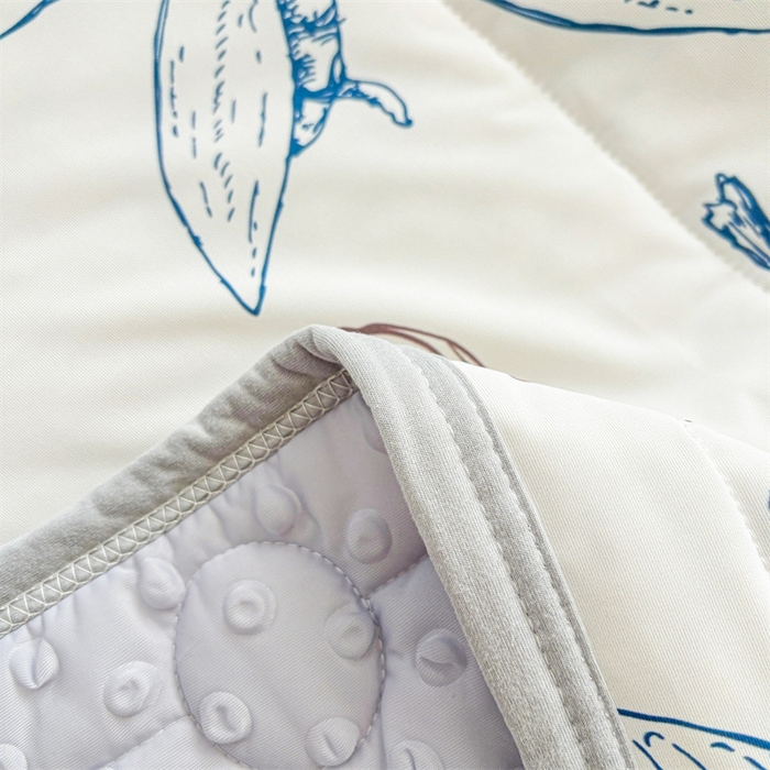 91家纺网 家纺一手货源 找家纺 雯豆2025夏季新品冰丝碳光凉席+凉感丝印花夏被四件套卡通小清新绑带席子四件套 冰丝夏被四件套-迷失