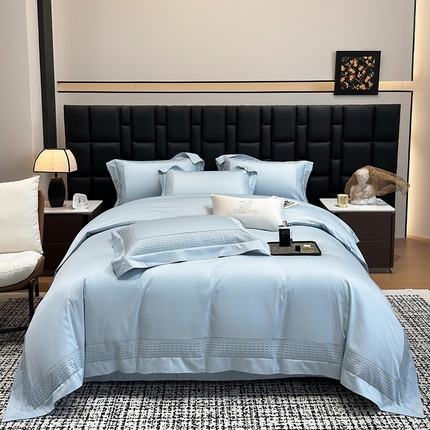 91家纺网 家纺一手货源 找家纺 （总）家居1号家纺 2025新款长绒棉边条刺绣四件套威尼斯系列