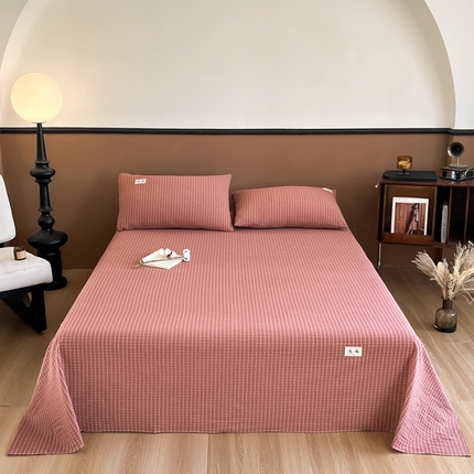 21度C 2025复古风全棉A类母婴级床单 晚晴红