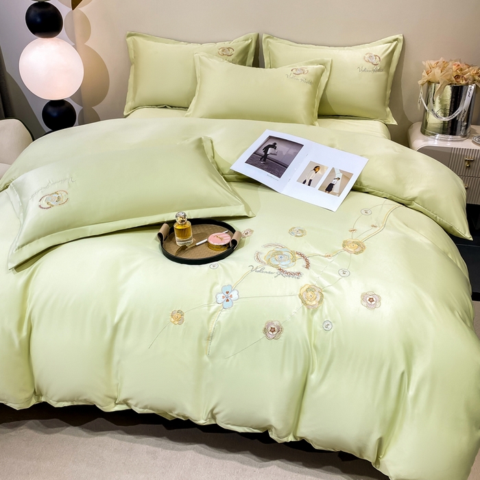 91家纺网 家纺一手货源 找家纺 （总）慧菲 2025新款轻奢水洗天丝四件套-伊恋