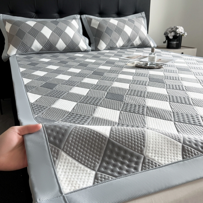 91家纺网 家纺一手货源 找家纺 慕尚家纺 2025新款泡泡大PE提花软席 小灰格