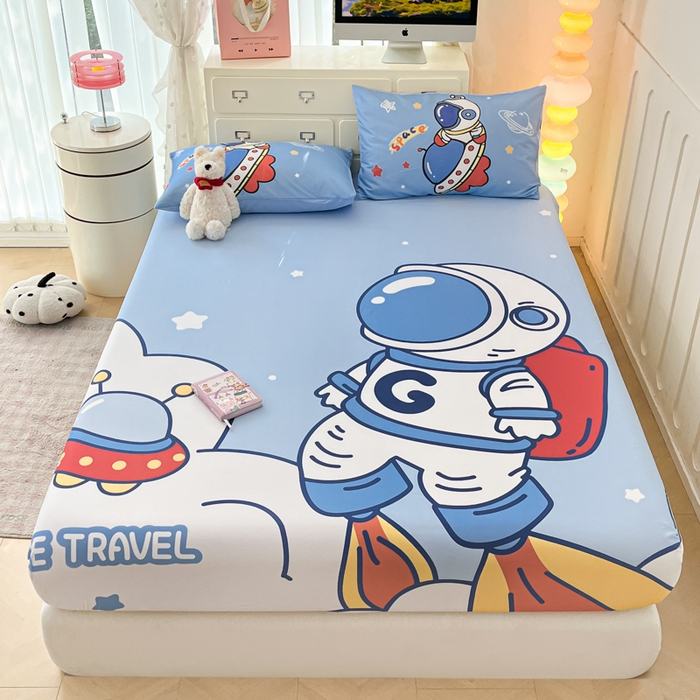 91家纺网 家纺一手货源 找家纺 （总）金爱家2025新款全棉大版印花单品系列-纯棉太空人