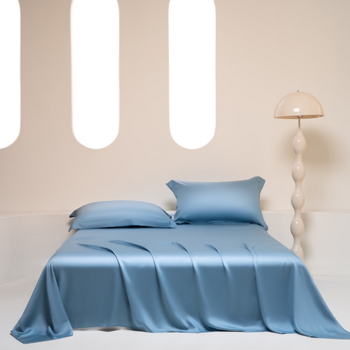 91家纺网 家纺一手货源 找家纺 涵宸 2025新款天丝-天丝棉-纯色单床单-场景2 星耀兰