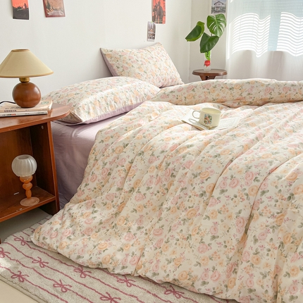 91家纺网 家纺一手货源 找家纺 （总）涵宸家纺 2025新款全棉双层纱印花四件套