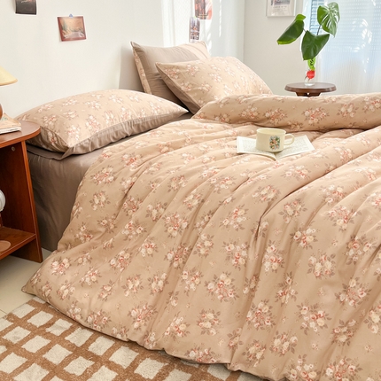 91家纺网 家纺一手货源 找家纺 （总）涵宸家纺 2025新款全棉双层纱印花四件套