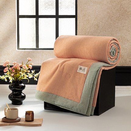 91家纺网 家纺一手货源 找家纺 （总）吾诺 2025 纯色全棉泡泡双层纱夏被大豆夏被子被芯夏被四件套夏凉被空调被