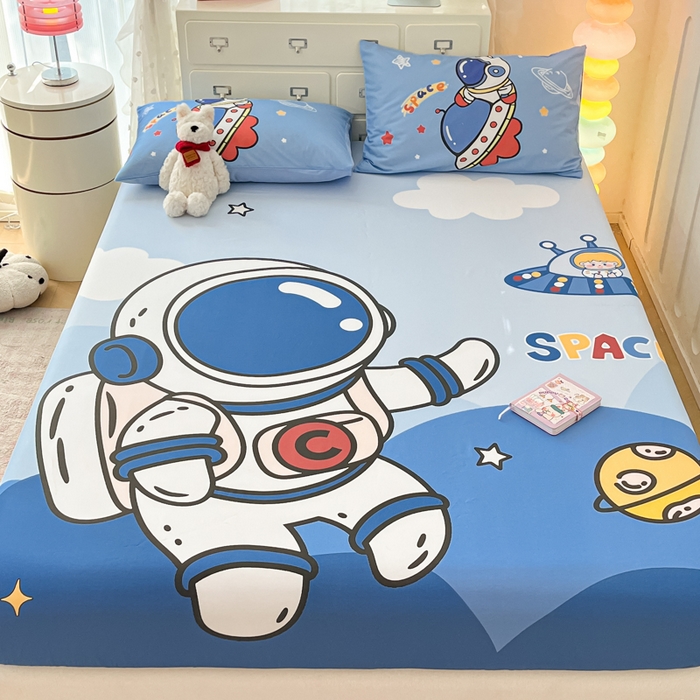 91家纺网 家纺一手货源 找家纺 金爱家2025新款全棉大版印花单品系列-纯棉太空人 单品-星球太空人