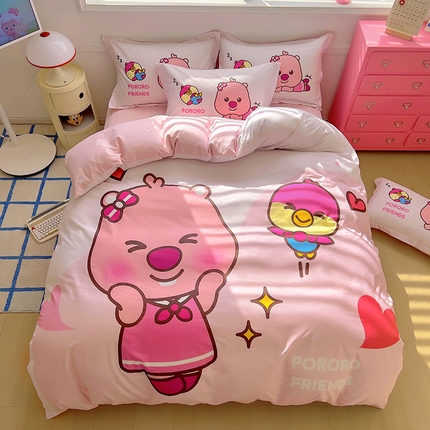 91家纺网 家纺一手货源 找家纺 （总）浩诚 2025新款啵乐乐正版授权全棉纯棉四件套