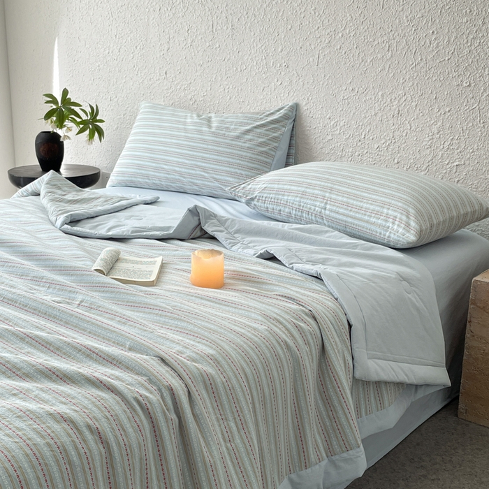 91家纺网 家纺一手货源 找家纺 吾诺 2025 全棉色织提花水洗棉大豆夏被子被芯全棉夏被四件套夏凉被空调被 摩卡兰