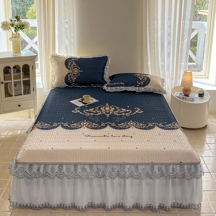 91家纺网 家纺一手货源 找家纺 （总）麋兔 2026新款冰丝床裙乳胶凉席【控价】