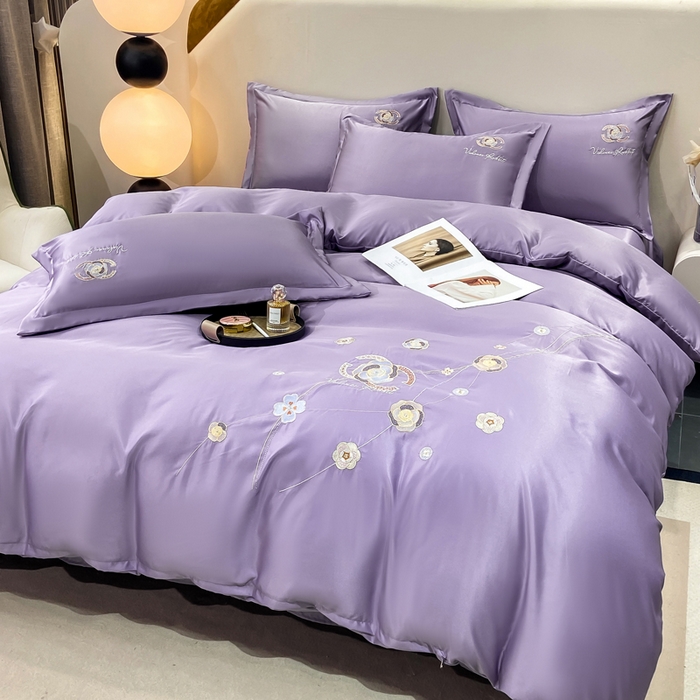 91家纺网 家纺一手货源 找家纺 慧菲 2025新款轻奢水洗天丝四件套-伊恋 伊恋-梦幻紫
