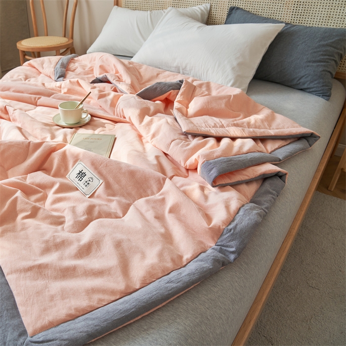 91家纺网 家纺一手货源 找家纺 金鹰 2025新款A类纯棉水洗棉色织棉花夏被全棉空调被夏凉被 优雅玉