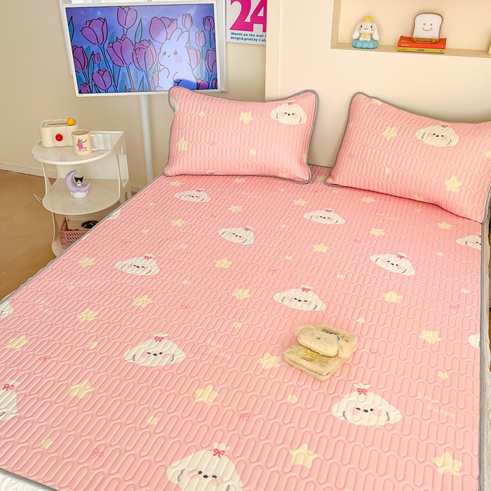 91家纺网 家纺一手货源 找家纺 川悦生活 2025新款小阪凉感丝印花凉席 星梦小狗