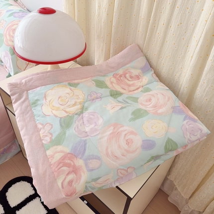 于果 2025新款全棉纯棉夏被夏凉被空调被四件套 花幽兰