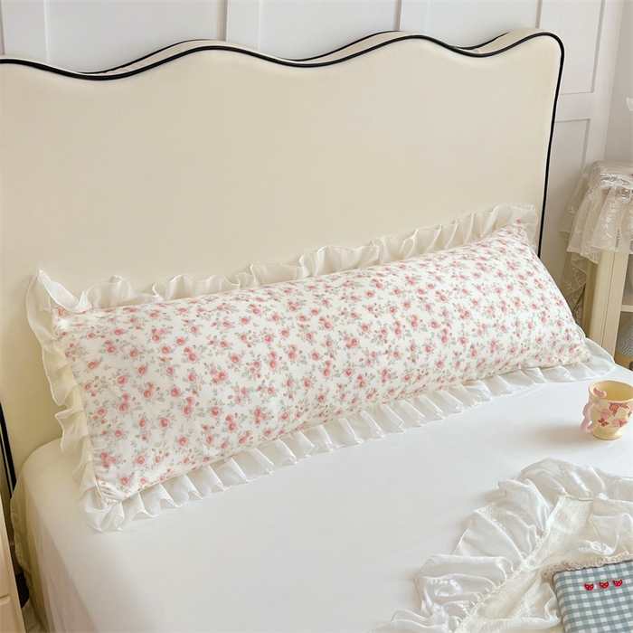 91家纺网 家纺一手货源 找家纺 （总）梦舒羽2025新款针织棉双层纱花边枕头套情侣双人枕套枕芯套枕头内胆套