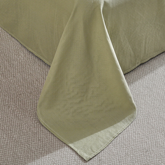 91家纺网 家纺一手货源 找家纺 2025新款A类纯棉双层纱皱皱纱花边四件套（复古风） 豆蔻