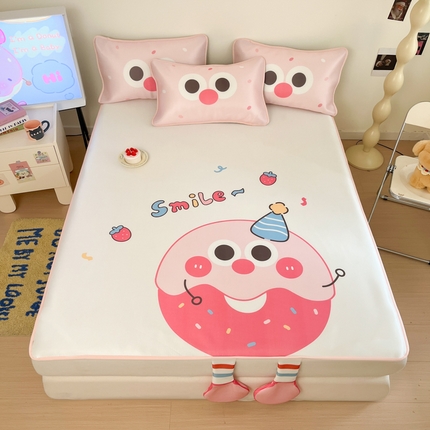 91家纺网 家纺一手货源 找家纺 莱米家纺 2025新款大版数码碳光冰丝席 甜甜圈