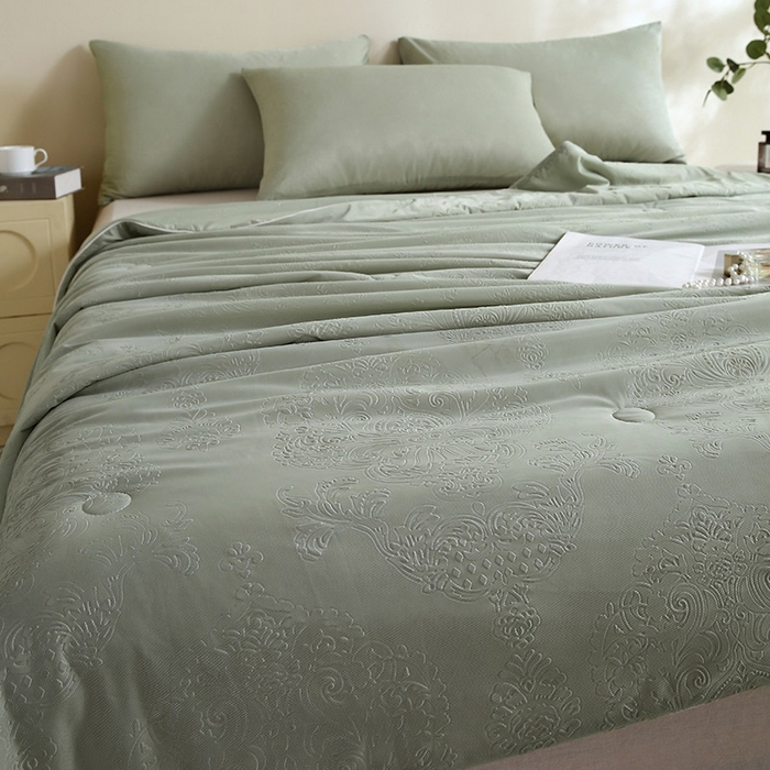 91家纺网 家纺一手货源 找家纺 品乐家纺 2025新款凉感A类可水洗抗菌冰冰被夏被夏凉被空调被被子被芯 冰冰被-绿