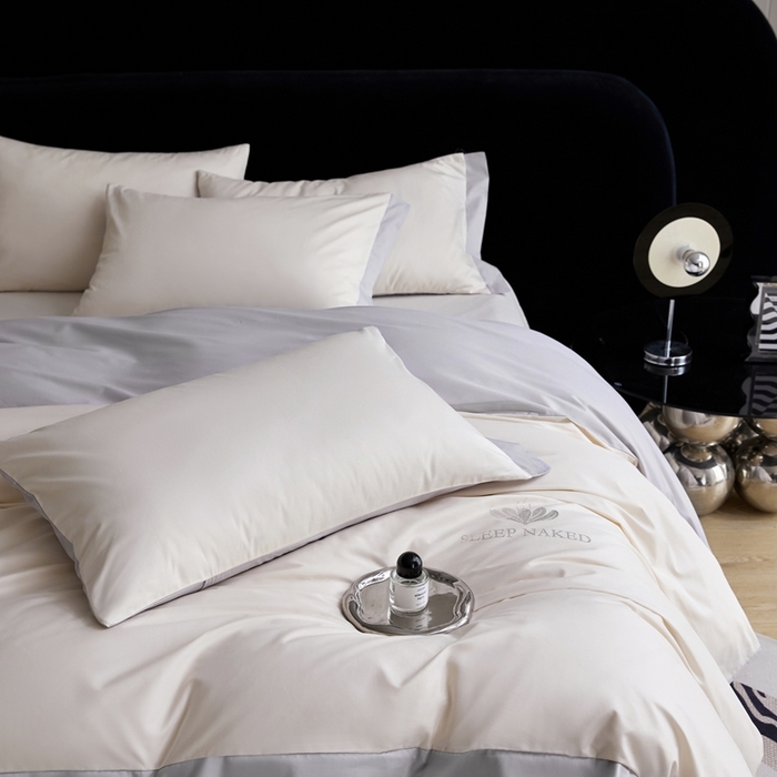 91家纺网 家纺一手货源 找家纺 金奇达家纺 2025春夏新款【特洛伊】红金裸盖™棉全棉纯棉红金裸盖棉四件套标准号全网控价（折后券后）不低于199元） 特洛伊-米灰