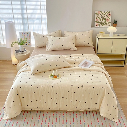 91家纺网 家纺一手货源 找家纺 （总）于果 2025新款全棉双层纱四件套（第三批）