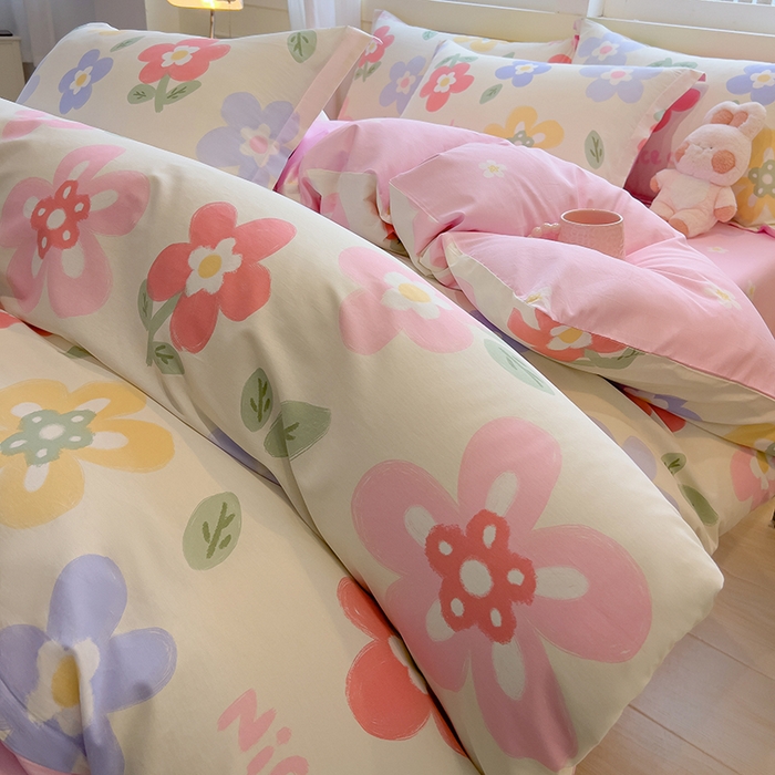 91家纺网 家纺一手货源 找家纺 拾物记 2025新款A类无荧光全喷气全棉12868四件套 繁花集