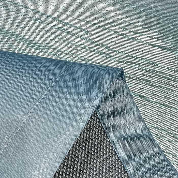 91家纺网 家纺一手货源 找家纺 阿亮家居 2025新款凉席冰丝席三明治宽包边刺绣款粗冰丝凉席 流星雨-蓝