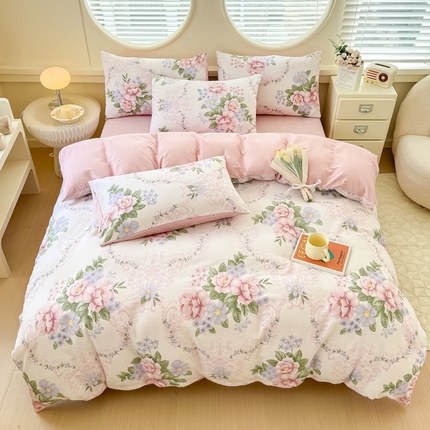 91家纺网 家纺一手货源 找家纺 铭浩 2025新款全棉印花四件套 恐龙宝贝