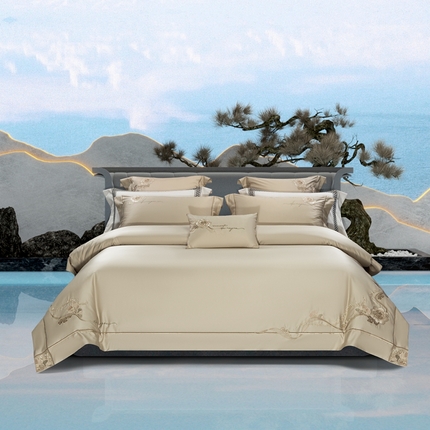 91家纺网 家纺一手货源 找家纺 （总）高大尚婚庆馆 2025新款长绒棉高端绣花四件套-罗曼蒂