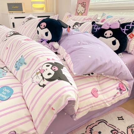 91家纺网 家纺一手货源 找家纺 暮思家居 2025新款正版授权三丽鸥小版全棉四件套系列（第二批） 库洛米糖果