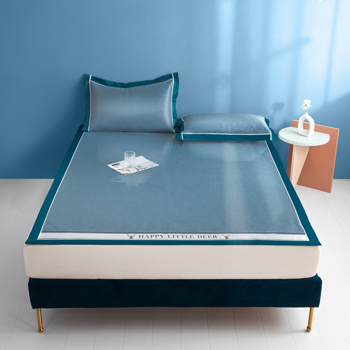 91家纺网 家纺一手货源 找家纺 （总）阿亮家居 2025新款A类母婴级1800D碳光小鹿冰丝席凉席