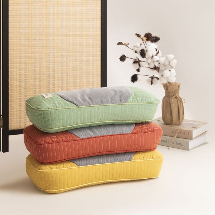 91家纺网 家纺一手货源 找家纺 （总）露函家居 2025新款全棉砂洗元宝荞麦枕枕头枕芯