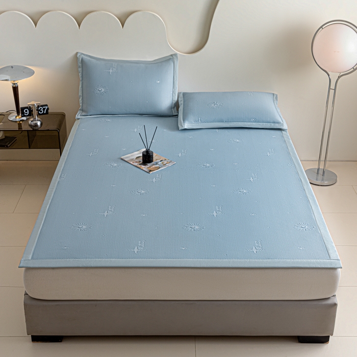 91家纺网 家纺一手货源 找家纺 阿亮家居 2025新款凉席凉豆豆软席床席款 爱丽丝-海盐蓝