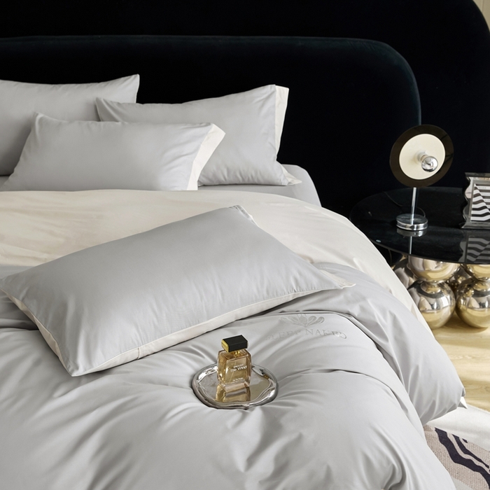 91家纺网 家纺一手货源 找家纺 金奇达家纺 2025春夏新款【特洛伊】红金裸盖™棉全棉纯棉红金裸盖棉四件套标准号全网控价（折后券后）不低于199元） 特洛伊-云烟灰