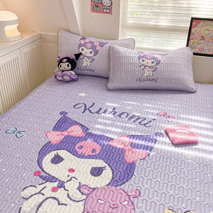 91家纺网 家纺一手货源 找家纺 金爱家 2025新款三丽鸥乳胶凉席大版床笠款 床笠款-休闲库洛米