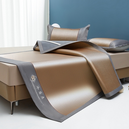 琪琪阁 2026新款冰藤三明治凉席 星星-深咖